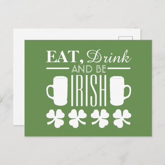 Shamrock en Beer Briefkaart (Voorkant / Achterkant)