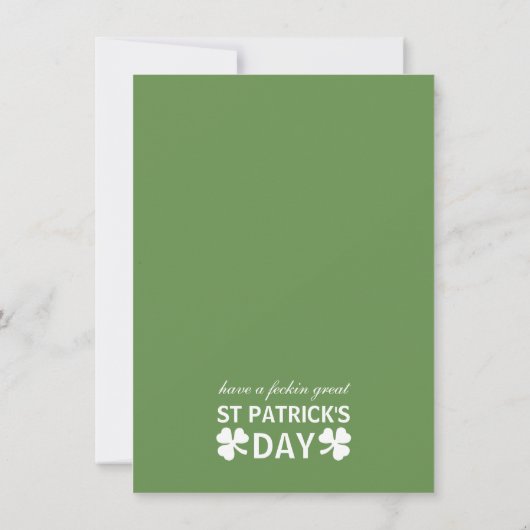 Shamrock en bier Ierse St Patrick's Day Menu Kaart (Achterkant)