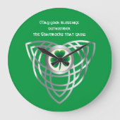Shamrock en Celtic Knot Grote Klok (Voorkant)