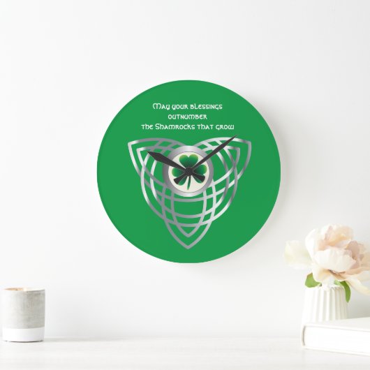 Shamrock en Celtic Knot Grote Klok (Huis)