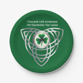 Shamrock en Celtic knot Papieren Bordje
