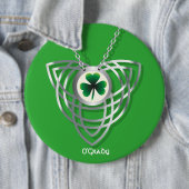 Shamrock en Celtic Knot Ronde Button 6,0 Cm (In situ)