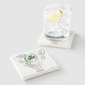 Shamrock en Celtic Knot Stenen Onderzetter (Zijkant)