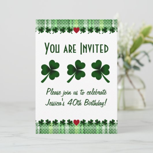 Shamrock en Four Leaf Clover Kaart (Staand voorkant)