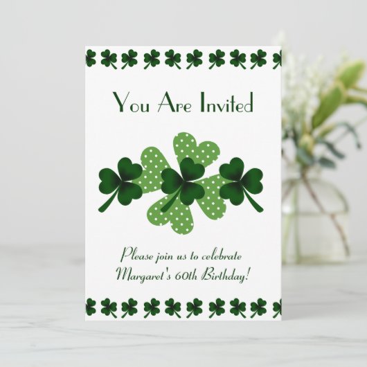 Shamrock en Four Leaf Clover Kaart (Staand voorkant)