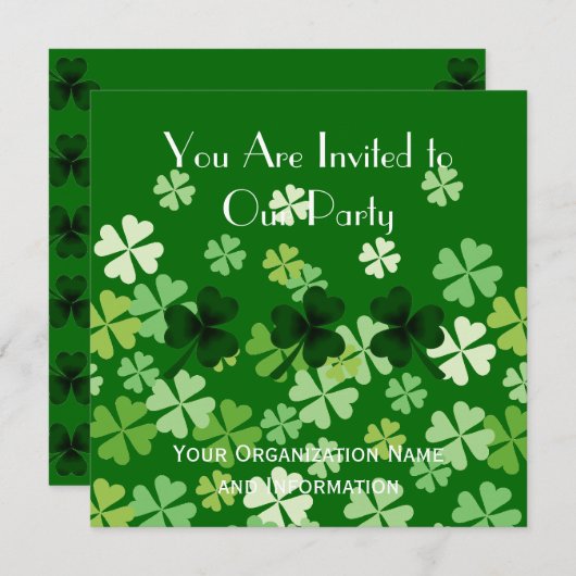 Shamrock en Four Leaf Clovers Kaart (Voorkant / Achterkant)