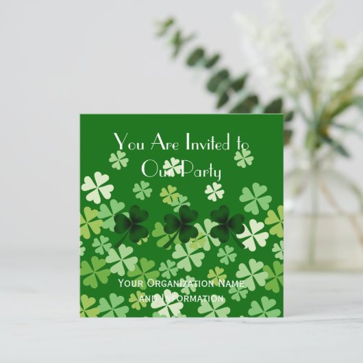 Shamrock en Four Leaf Clovers Kaart (Staand voorkant)