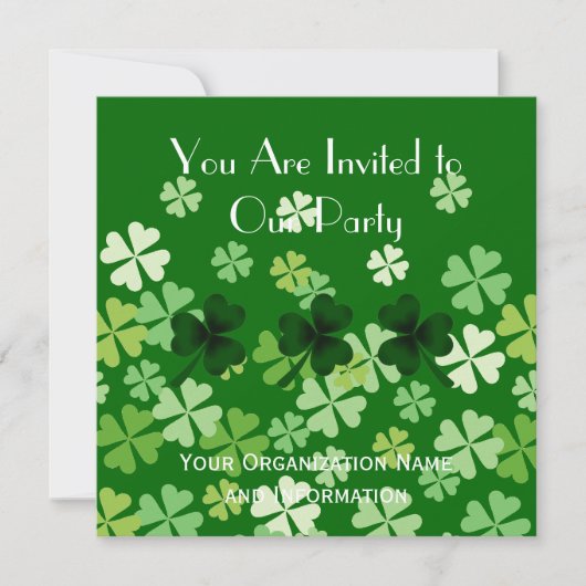 Shamrock en Four Leaf Clovers Kaart (Voorkant)