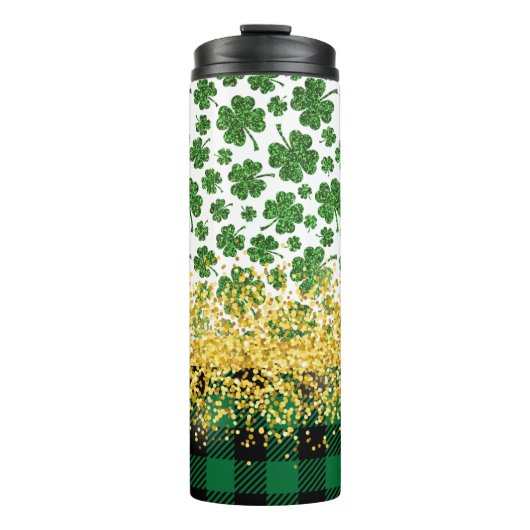 🍀 Shamrock en Glitter Feest 🍀 Thermosbeker (Voorkant)