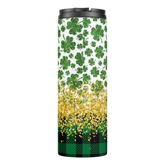 🍀 Shamrock en Glitter Feest 🍀 Thermosbeker (Achterkant)