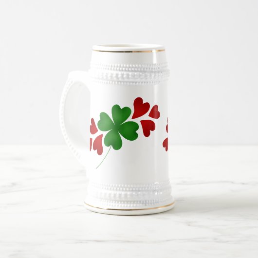 Shamrock en harten bierpul (Voorkant links)