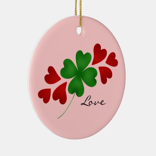 Shamrock en harten keramisch ornament (Rechts)