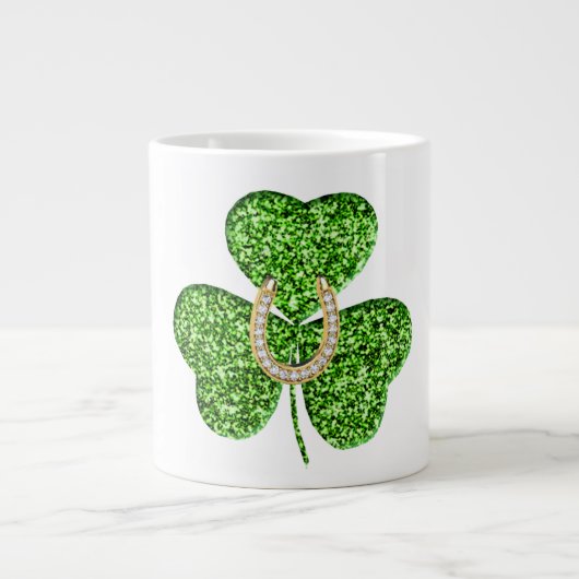 Shamrock en Hoefijzer Jumbo Mok (Voorkant)