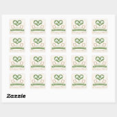 Shamrock en Hoefijzer Lucky in Love Wedding Vierkante Sticker (Vel)