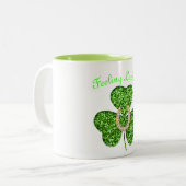 Shamrock- en Hoefijzer-Mok Tweekleurige Koffiemok (Voorkant links)