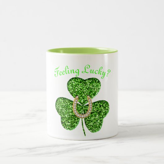 Shamrock- en Hoefijzer-Mok Tweekleurige Koffiemok (Center)