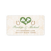 Shamrock en Hoefijzer Retouradreslabel Etiket (Voorkant)