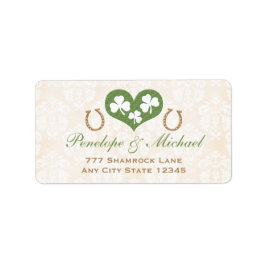 Shamrock en Hoefijzer Retouradreslabel Etiket
