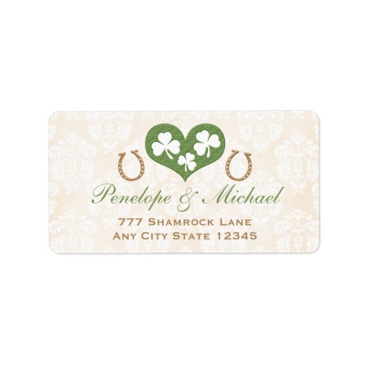 Shamrock en Hoefijzer Retouradreslabel Etiket (Voorkant)
