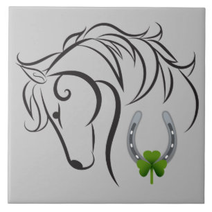 Shamrock en Hoefijzer Tegeltje