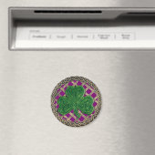 Shamrock en Keltische knopen magneet Paarse (Insitu (Vaatwasser))
