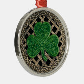 Shamrock en Keltische knopen Ornament zwart (Rechts)