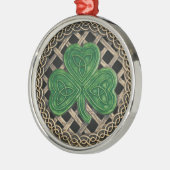 Shamrock en Keltische knopen Ornament zwart (Links)