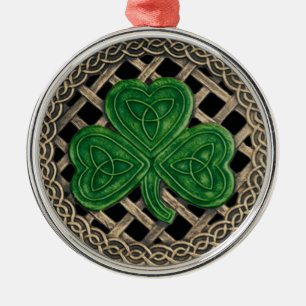 Shamrock en Keltische knopen Ornament zwart