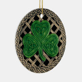 Shamrock en Keltische knopen Ornament zwart (Rechts)