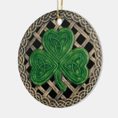 Shamrock en Keltische knopen Ornament zwart (Links)