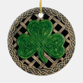 Shamrock en Keltische knopen Ornament zwart (Achterkant)