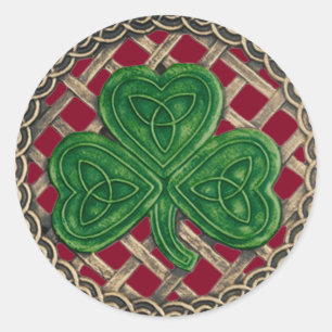 Shamrock en Keltische knopen Stickers rood