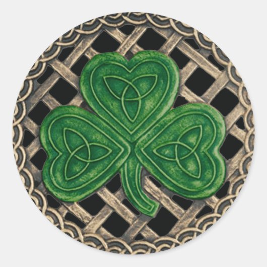 Shamrock en Keltische knopen Stickers zwart (Voorkant)