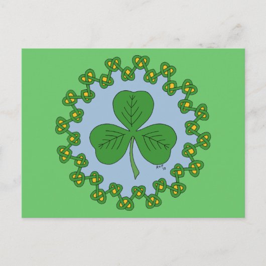 Shamrock en Knotwork Briefkaart (Voorkant)