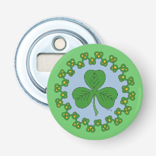 Shamrock en Knotwork Button Flesopener