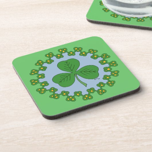 Shamrock en Knotwork Drankjes Onderzetter (Linkerzijde)
