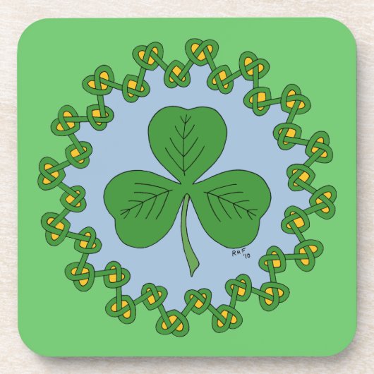 Shamrock en Knotwork Drankjes Onderzetter (Voorkant)