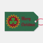 Shamrock en Knotwork op Red Cadeaulabel (Voorkant (Horizontaal))