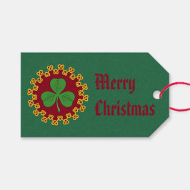 Shamrock en Knotwork op Red Cadeaulabel