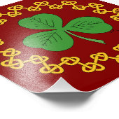 Shamrock en Knotwork op Red Foto Afdruk (Hoek)