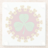 Shamrock en Knotwork op Red Glazen Onderzetter (Achterkant)