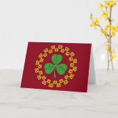 Shamrock en Knotwork op Red Kaart (Gele Bloem)
