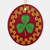 Shamrock en Knotwork op Red Keramisch Ornament (Links)