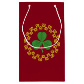 Shamrock en Knotwork op Red Klein Cadeauzakje (Achterkant)