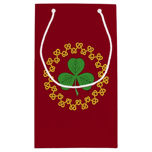 Shamrock en Knotwork op Red Klein Cadeauzakje (Achterkant)