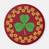 Shamrock en Knotwork op Red Magneet (Voorkant)