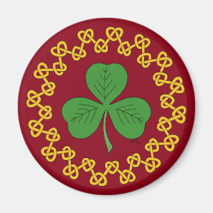 Shamrock en Knotwork op Red Magneet