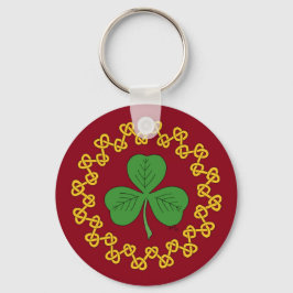 Shamrock en Knotwork op Red Sleutelhanger