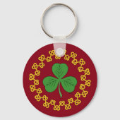 Shamrock en Knotwork op Red Sleutelhanger (Achterkant)