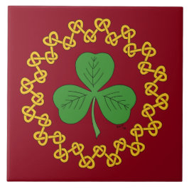 Shamrock en Knotwork op Red Tegeltje
